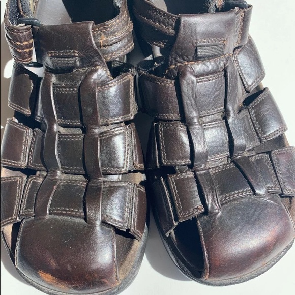 Clarks Sport Sandals Men 10M Brown Leather Strap - Picture 2 of 3